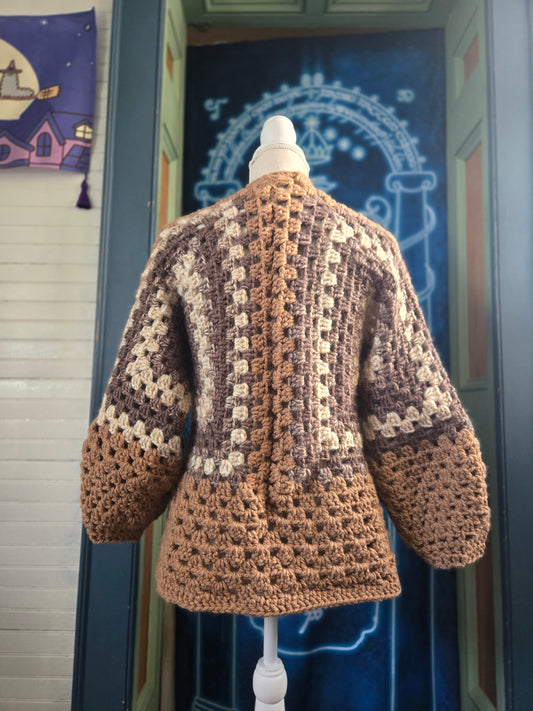 Crochet Cardigan - Cafe Latte - Ready to Ship