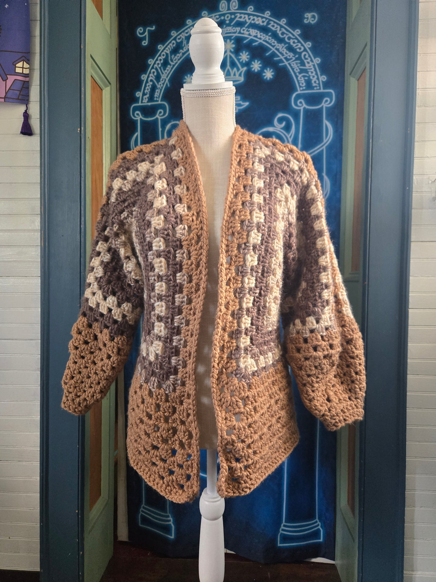 Crochet Cardigan - Cafe Latte - Ready to Ship