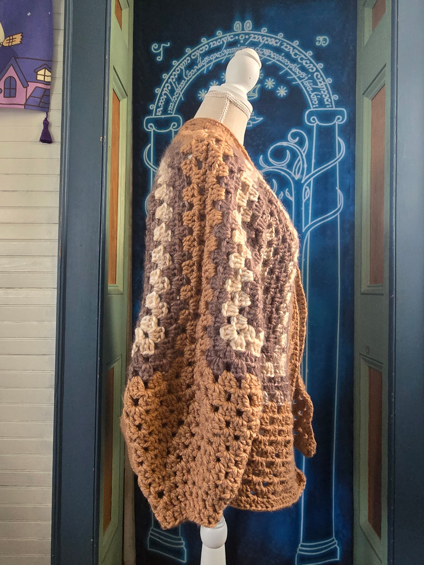 Crochet Cardigan - Cafe Latte - Ready to Ship