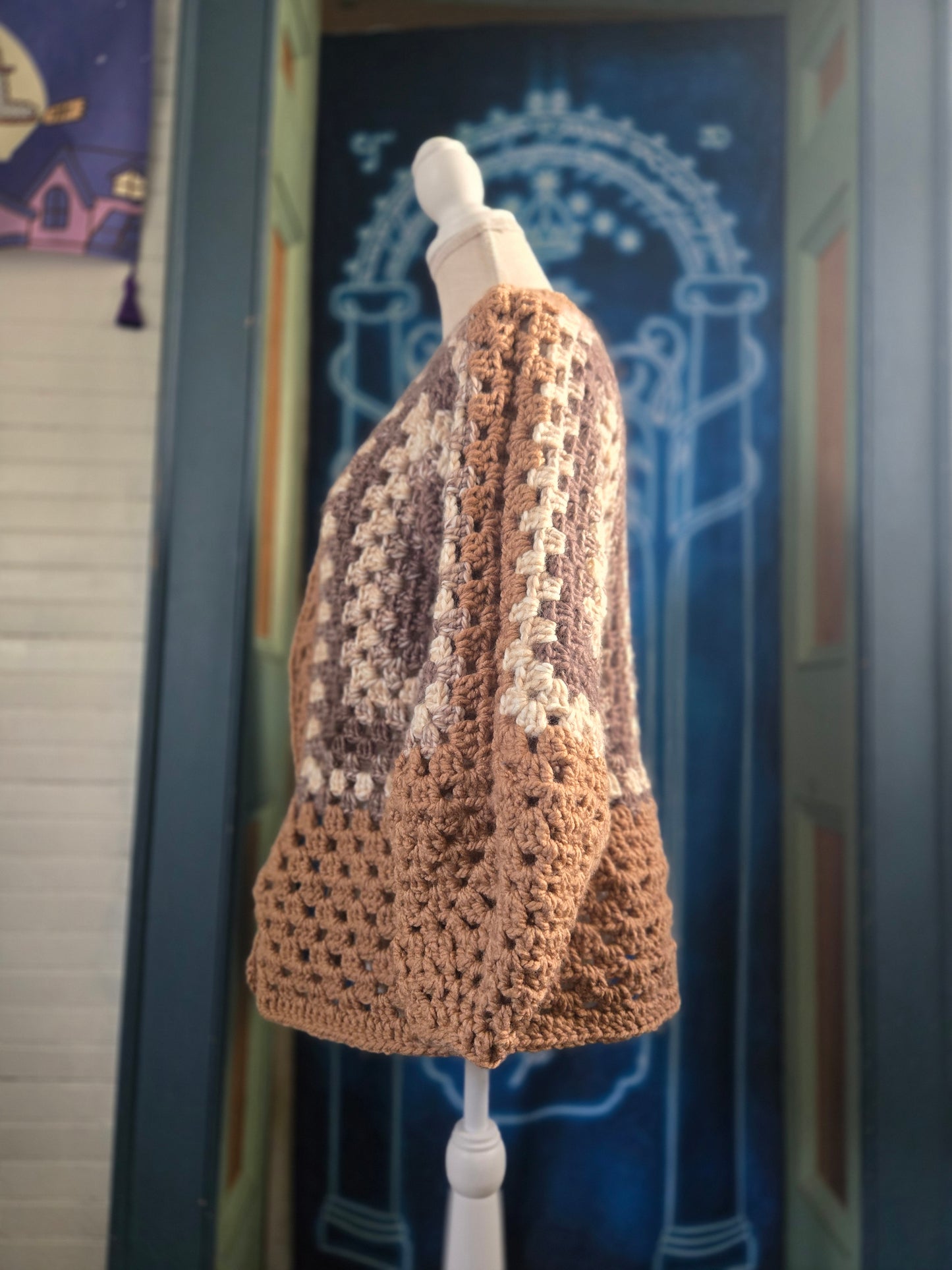 Crochet Cardigan - Cafe Latte - Ready to Ship